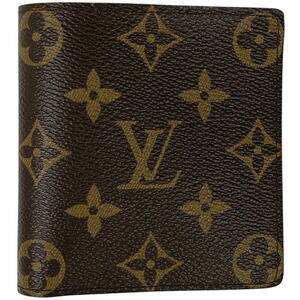 Louis Vuitton Porte Bie Bifold Wallet Monogram Brown